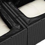 Ensemble de canapé de jardin 6 pièces avec coussins en poly rotin noir