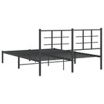 vidaXL Cadre de lit métal sans matelas avec tête de lit noir 150x200cm