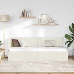 vidaXL Cadre de lit d'angle Crème 80 cm x 200 cm tissu