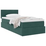 vidaXL Lit de Rangement avec matelas Vert foncé 90 x 200 cm Velours