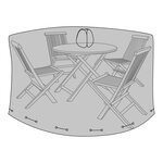 Housse pour table ronde 180 cm avec 4 chaises 210g/m2 600D polyester enduit PU déperlante noire