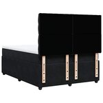 vidaXL Sommier à lattes de lit avec matelas Noir 140x200 cm Velours