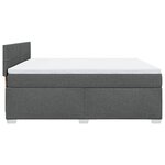 vidaXL Sommier à lattes de lit avec matelas Gris foncé 180x200cm Tissu