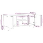 vidaXL Meuble TV noir 105x33 5x46 cm bois massif manguier brut