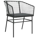 vidaXL Chaises de jardin lot de 2 avec coussins noir résine tressée