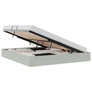 vidaXL Cadre de lit ottoman Gris clair 160 x 200 cm Velours