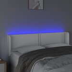 vidaXL Tête de lit à LED Blanc 147x16x78/88 cm Similicuir