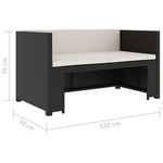vidaXL Salon de jardin 5 Pièces avec coussins Résine tressée Noir