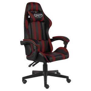 vidaXL Fauteuil de jeux vidéo Noir et rouge bordeaux Similicuir