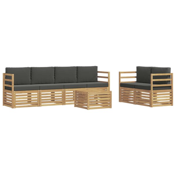 vidaXL Ensemble de canapés d'extérieur 7 Pièces Blanc et anthracite