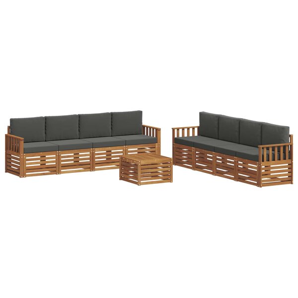 vidaXL Ensembles de canapés avec coussin 9 Pièces Naturel et Anthracite