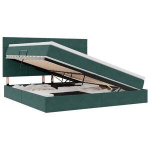 vidaXL Lit avec rangement et matelas Vert foncé 200 x 200 cm Velours