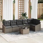 vidaXL Ensemble de salle à manger pour jardin 7 Pièces Gris clair