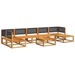 vidaXL Ensemble de canapés de jardin 8 pièces avec coussins en bois d'acacia et rotin
