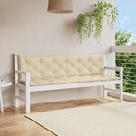 vidaXL Coussin de banc de jardin beige 200x(50+50)x7 cm tissu oxford