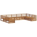 vidaXL Ensemble de canapés d'extérieur 9 Pièces Naturel