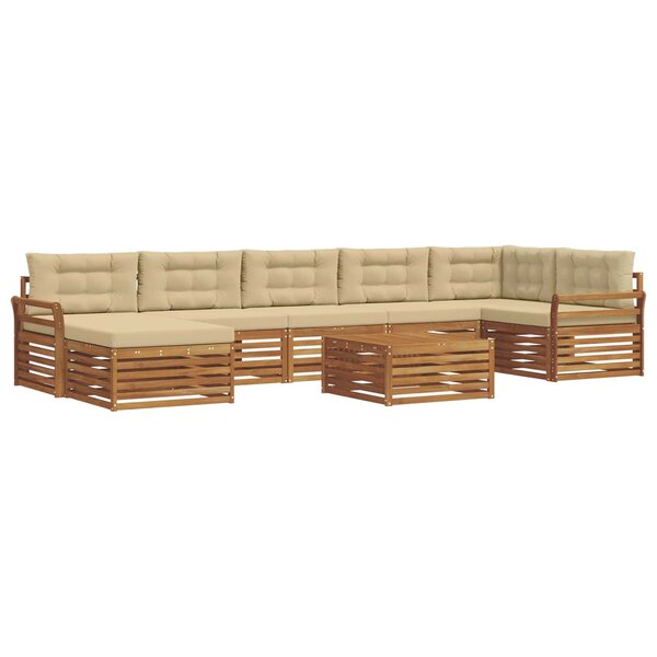vidaXL Ensemble de canapés d'extérieur 8 Pièces Naturel et Beige