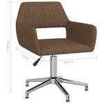 vidaXL Chaise pivotante de salle à manger Marron Tissu