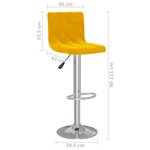 vidaXL Tabourets de bar lot de 2 jaune moutarde velours