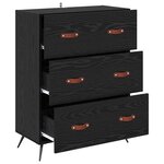 vidaXL Commode Chêne Noir 69 5 x 34 x 90 cm Bois d’ingénierie
