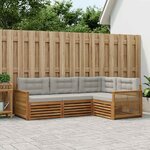 vidaXL Ensemble de canapés d'extérieur 4 Pièces Naturel et gris clair