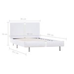 vidaXL Cadre de lit sans matelas blanc similicuir 90x200 cm