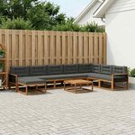 vidaXL Ensemble de canapés d'extérieur 9 Pièces Naturel et Anthracite