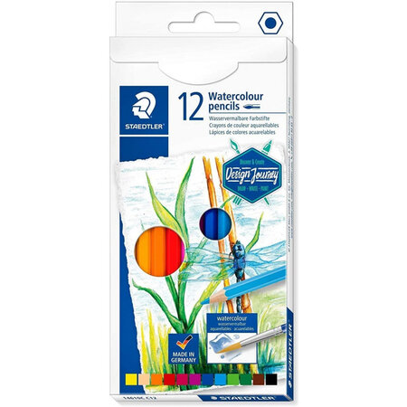 Boîte de 12 crayons de couleur aquarellable - assortis - staedtler 146 10c