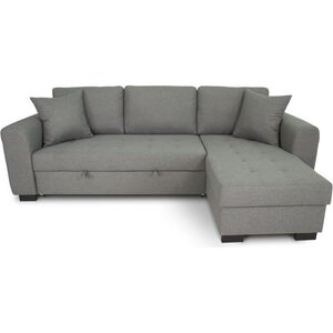 Canapé d'angle convertible réversible 4 places - gris clair - 244 x 151 x 90 -HAMILTON -Fabriqué en Ukraine