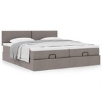 VidaXL Cadre de lit ottoman avec matelas taupe 180x200 cm tissu