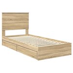 vidaXL Lit de Rangement Chêne Sonoma 90 x 200 cm Bois d'ingénierie