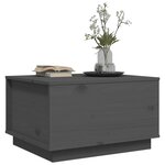 vidaXL Table basse Gris 60x50x35 cm Bois massif de pin