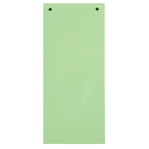 Paquet 100 Fiches Intercalaires Horizontales Unies Perforées - 105x240mm - Vert - X 12 - Exacompta