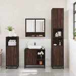 vidaXL Ensemble de meubles de salle de bain 3 Pièces Chêne marron