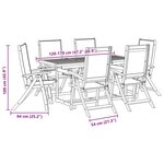 vidaXL Ensemble à Manger de jardin 7Pièces bois d'acacia solide textilène