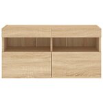 vidaXL Meuble TV mural avec lumières LED chêne sonoma 80x30x40 cm
