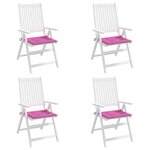 vidaXL Coussins de chaise de jardin lot de 4 rose 50x50x3 cm tissu