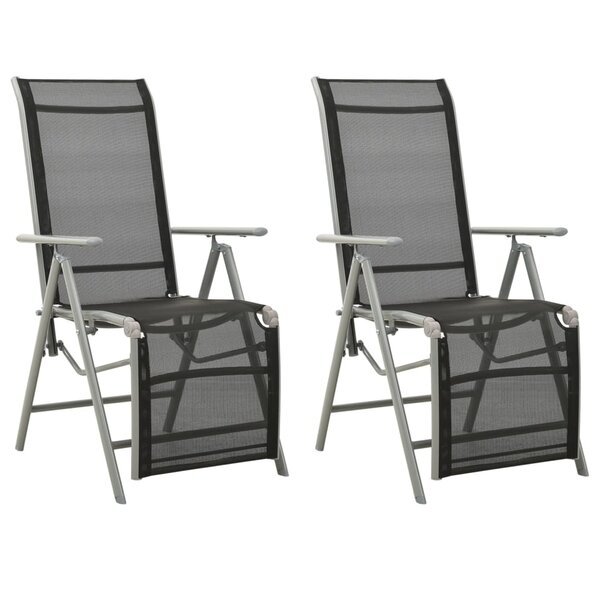 vidaXL Chaises de jardin lot de 2 Textilène et aluminium Argenté