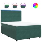 vidaXL Sommier à lattes de lit et matelas Vert foncé 140x190cm Velours