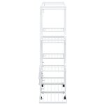 vidaXL Jardinière avec roues 94 5x24 5x91 5 cm Blanc Fer