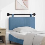 vidaXL Tête de lit suspendue Bleu Tissu en velours côtelé