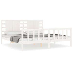 vidaXL Cadre de lit sans matelas blanc 200x200 cm bois massif de pin