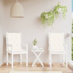 vidaXL Coussins de chaise à dossier bas lot de 2 crème mélangé tissu