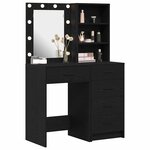 vidaXL Table de Toilette 2 Pièces Noir 50 x 41 x 135 cm Bois d'ingénierie
