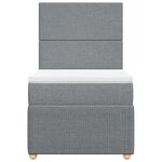 vidaXL Sommier à lattes de lit avec matelas Gris clair 90x200 cm Tissu