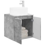 vidaXL Meuble de lavabo mural Gris béton 49 5 x 44 5 x 65 5 cm