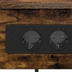 vidaXL Table de nuit avec station de chargement Chêne fumé