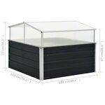 vidaXL Serre Anthracite 100x100x77 cm Acier galvanisé