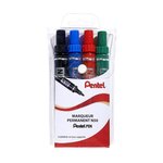 N50 - Marqueur permanent pointe ogive trait 1,5 mm - 4 couleurs assorties (paquet 4 unités)