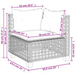 vidaXL Canapé d'angle de jardin avec coussins gris résine tressée